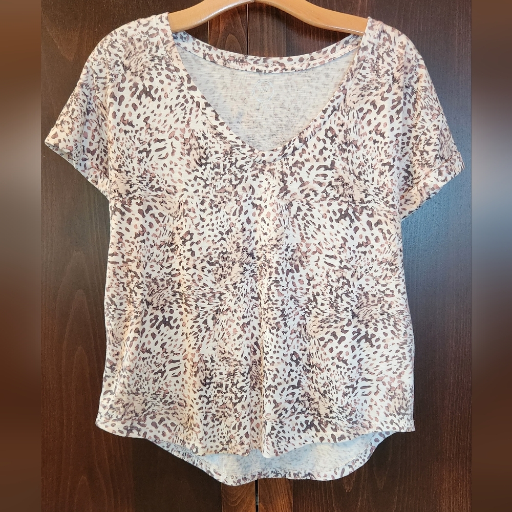 Leopard Print V-Neck Women's Top